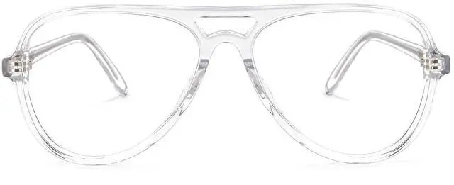 Main image of Zeelool Unisex Trendy TR90 Oversized Aviator Eyeglasses with Non-prescription Clear Lens Erwin ZOT02084-01 Crystal