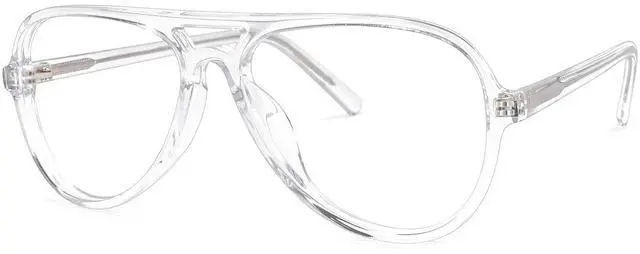 Alt view image 5 of 5 - Zeelool Unisex Trendy TR90 Oversized Aviator Eyeglasses with Non-prescription Clear Lens Erwin ZOT02084-01 Crystal