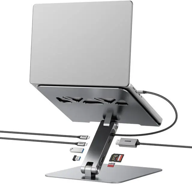 Main image of BENFEI Laptop Stand with USB C 7in1 Docking Station,HDMI 4K@60Hz,1*SD 1*Micro SD,100W Power Delivery,10Gbps 1*USB C 3.2 and 2*USB A 3.2 Compatible with MacBook Pro/Air, iPad Pro, XPS, Thinkpad