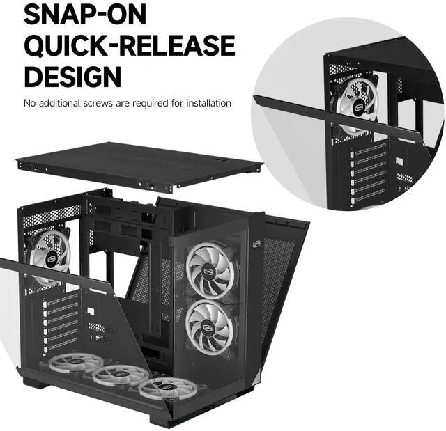 Alt view image 5 of 5 - PCCOOLER C3T500 ARGB PC Case Mid Tower Desktop Computer Gaming Superior Case for ATX/M-ATX/ITX with 6 ARGB Case Fans,Column-Free Design,360MM Radiator&400MM GPU Support,Easy Installation (Black)