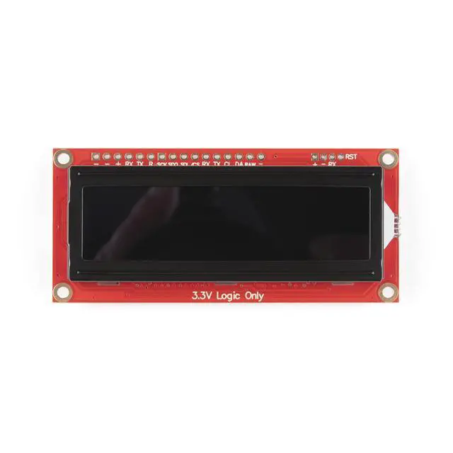 Alt view image 5 of 5 - SparkFun 16x2 SerLCD, RGB Text, Qwiic; Red, Green, Blue Text on Black Display, 3.3v Logic & Power