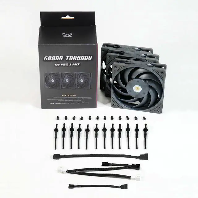 Alt view image 3 of 5 - Scythe Grand Tornado 120 PWN Full-LCP Made Industry-Level Low-Noise Quiet Computer Case Fan, 120mm x 25mm, Magnetic Fluid Dynamic Bearing, 4-Pin Connector (3000RPM, 3)