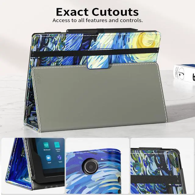 Alt view image 5 of 5 - VORI Case for Amazon Kindle Fire Max 11 Tablet (13th Generation, 2023 Release), Slim Folding Stand Folio Cover with Auto Wake/Sleep & Hand Strap for All-New Fire 11 Max Tablet, Starry Night