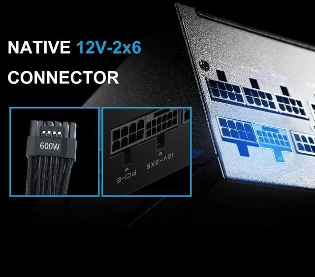 Alt view image 3 of 5 - SAMA P1000 1000W Platinum Power Supply  Fully Modular ATX 3.1 PSU | PCIe 5.1 & 12V-2x6 Ready | 80 Plus & Cybenetics Platinum Efficiency | Zero RPM Low-Noise | Ultra Quiet 140mm FDB Fan  Black