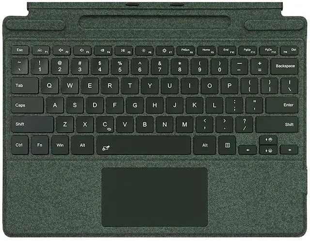 Main image of NUWONAYA Keyboard for Surface Pro 11/10/9/8/X (13inch), Portable Slim Type Cover for Surface Pro, Wireless Bluetooth Keyboard with Touchpad, Backlits,Built in Pencil Holder,Dark Green