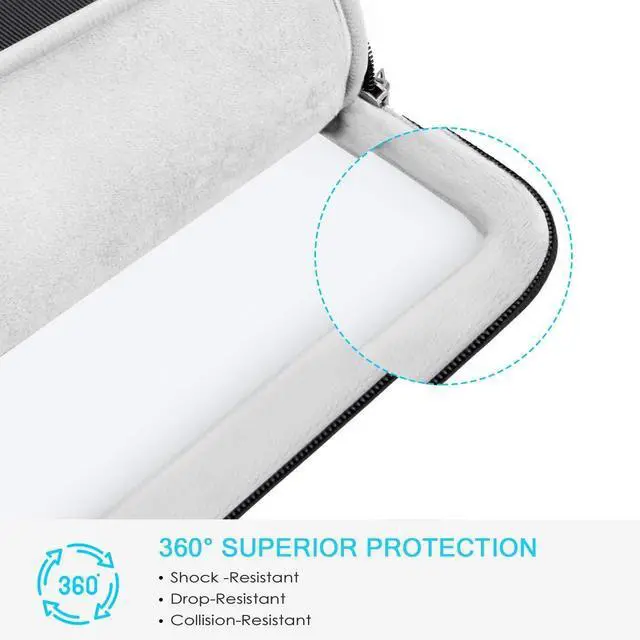 Alt view image 3 of 5 - Lacdo 360° Protective Laptop Sleeve Case for 16 inch New MacBook Pro M4/M3/M2/M1 Pro/Max A3403 A3186 A2991 A2780 A2485 A2141 2024-2019, 15 inch Surface Laptop 7th Copilot+PC/6/5/4/3 Computer Bag,Black