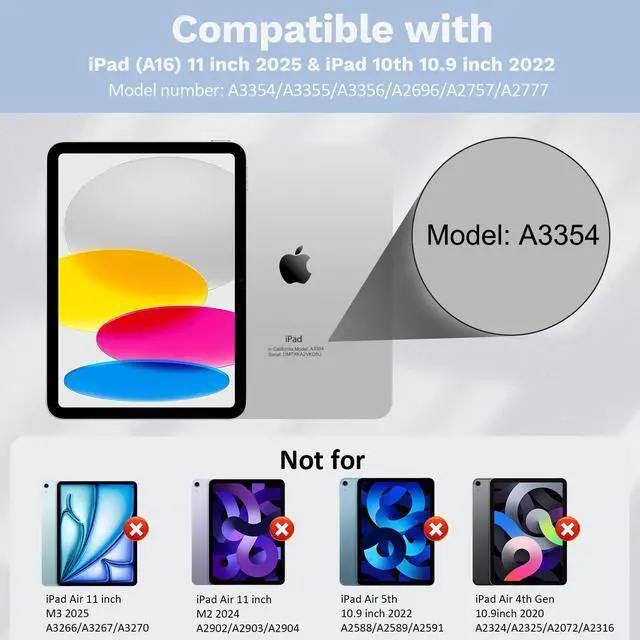 Alt view image 2 of 5 - MoKo Touch Keyboard Case for iPad (A16) 11th Generation 11 inch 2025, iPad 10th Generation 10.9 inch Case with Pencil Holder, 7 Colors Backlit Multi-TrackPad Detachable Bluetooth Keyboard, Sky Blue