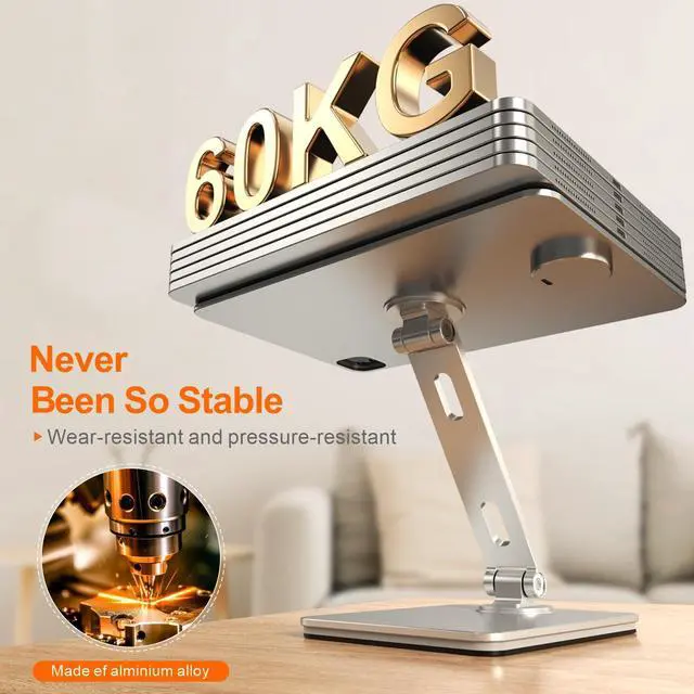 Alt view image 5 of 5 - Magnetic Charging Stand for iPad Pro 11, Aluminum Foldable Charger Stand with 360° Rotation, USB-C Fast Wireless Charger Station for iPad, Holder Mount for Office (Rechargeable Version)