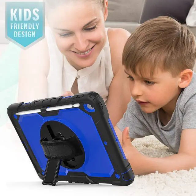 Alt view image 5 of 5 - Navor 10.2" Shockproof Rugged Protective iPad Cover with Pen Holder - for iPad 9th/8th/7th Gen (2021/2020/2019) Heavy Duty Cases with Screen Protector | Full Body Shell Covers with Shoulder Strap