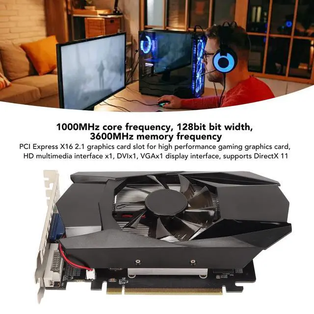Alt view image 4 of 5 - 4GB GDDR5 Graphics Card, 128Bit for for HD 7670, HDMI/DP/DVI Interface, Support PCI Express X16 2.1 Computer Graphics Card, Support DirectX 11
