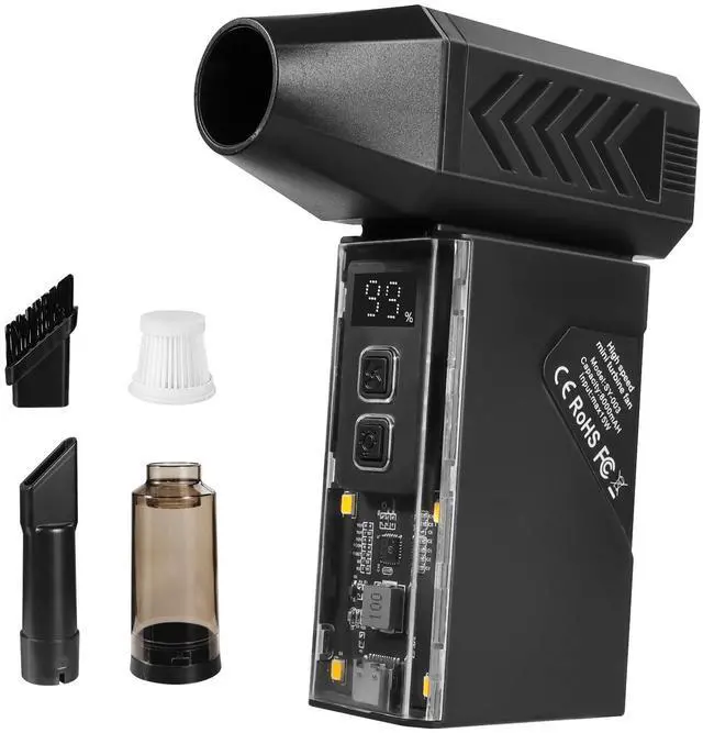 Main image of Newdehanm Violent Turbo FanMini Electric Compressed Air Duster & Vacuum Cleaner,130000RPM Portable Rechargeable Cordless Handheld Air Blower with LED Light for PC, Outdoor, House, Car,8000mAh