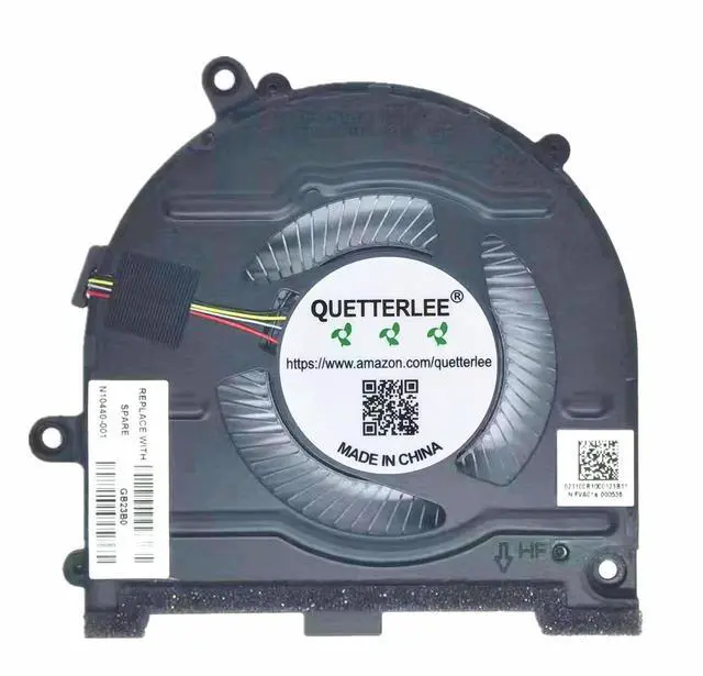 Alt view image 3 of 4 - QUETTERLEE Replacement New Laptop CPU and GPU Cooling Fan for HP 14-EH TPN-W154 Series N10440-001 N10439-001 DFS5K12304363L FPJ7 DFS5F22B04867K FPJ8 DC5V Fan