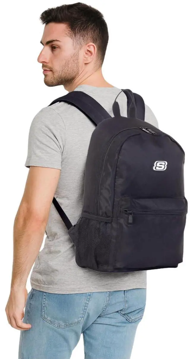 Alt view image 2 of 5 - Skechers Weekend 365 Travel Backpack for Women & Men  College Backpack, Laptop Bag, Multipurpose Back Pack (Black & White)