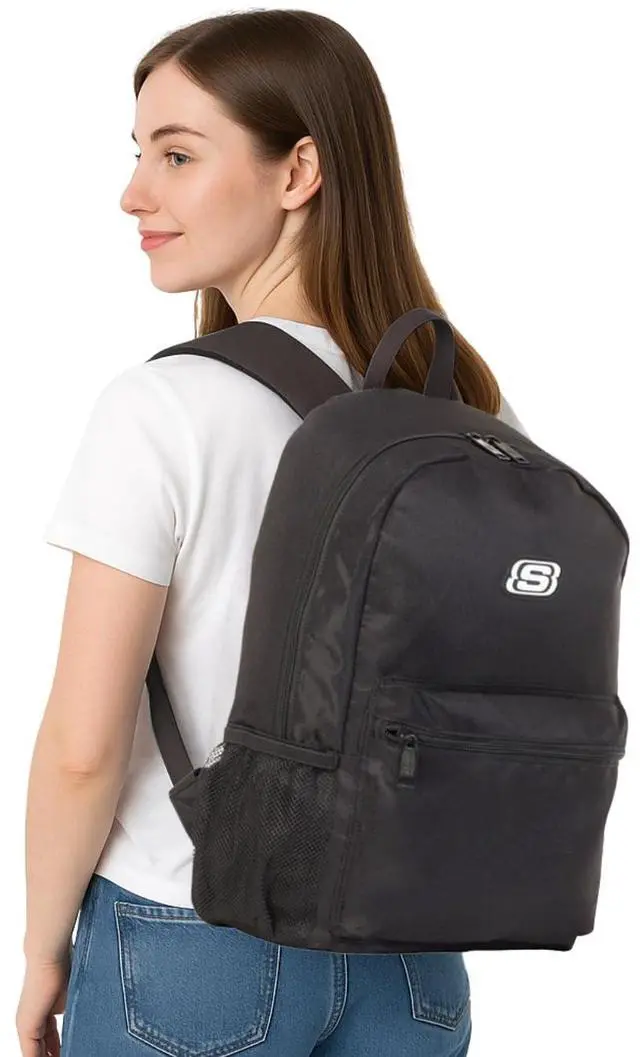 Alt view image 3 of 5 - Skechers Weekend 365 Travel Backpack for Women & Men  College Backpack, Laptop Bag, Multipurpose Back Pack (Black & White)