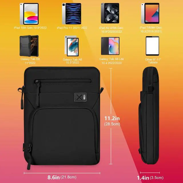 Alt view image 3 of 5 - 11 Inch Tablet Sleeve, Compatible with iPad Pro 11 (5th1st Gen, M4/M2/M1), 10.9" iPad Air (7th4th Gen, M3/M2), Microsoft Surface Go & Other 11" Tablets, Water-Resistant Case