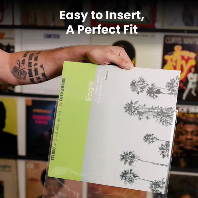 Alt view image 4 of 5 - EVEO 90 Vinyl Record Sleeves Outer  Crystal Clear Outer Vinyl Sleeves LP Album Covers 12.75"x12.75" | Perfect Fit Protective 3 Mil Protection for Single & Double LPs - Archival Standard