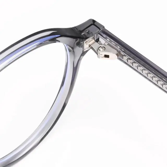 Alt view image 3 of 5 - Dollger Blue Light Blocking Glasses For Woman Men TR90 Retro Round Computer BlueLight Glasses Clear Lens Non-Prescription Transparent Grey