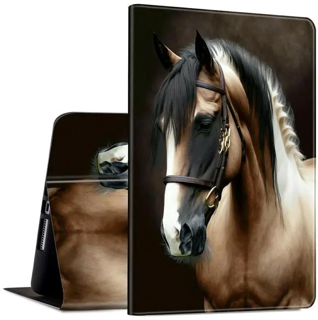 Main image of Case for Amazon Kindle Fire HD 8 Tablet (6th/7th/8th Generation, 2016/2017/2018 Release) PU Leather Slim Lightweight Shockproof Smart Stand Cover with Auto Wake/Sleep, Beautiful Horse Animal