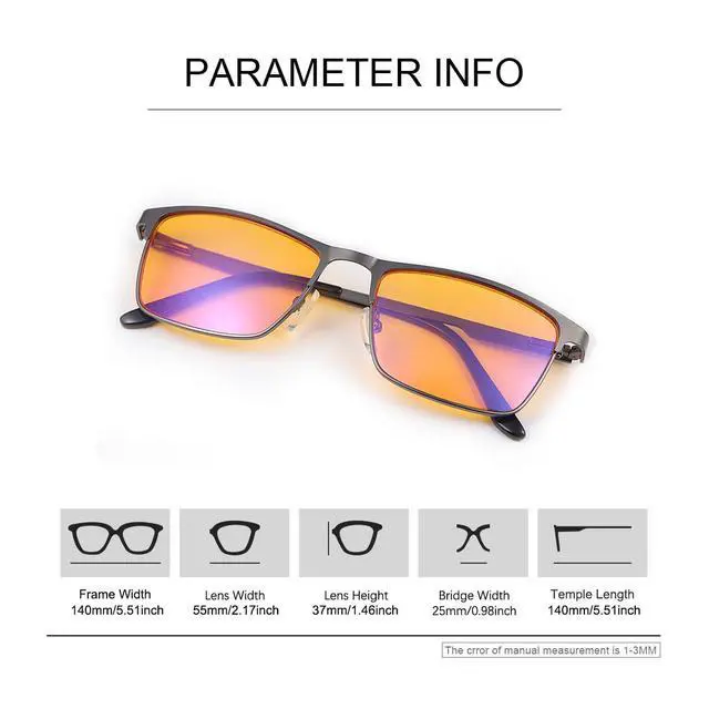 Alt view image 4 of 5 - Blue Light Blocking Glasses Gaming Computer Gamer Eyeglasses for Women Men Anti-Fatigue Anti Glare UV Protection & Eyestrain Spring Hinge Full-rim Metal Frame Game Eyewear Lightweight Spectacles