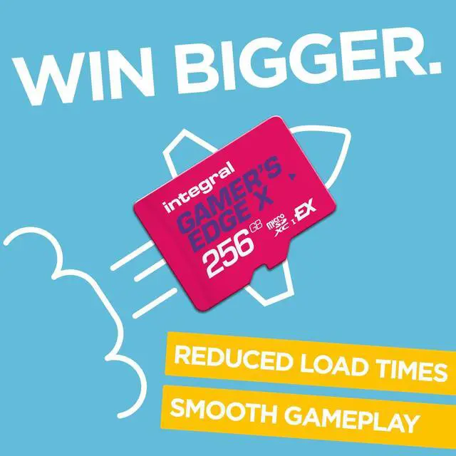 Alt view image 3 of 5 - Integral 256GB Gamer's Edge X Micro SD Express Card for Nintendo Switch 2, up to 890MB/s Read, 750MB/s Write, 4K Video, A2, NVMe PCIe, High-Speed Gaming, Reduce Download Times, Ultra-Fast Storage