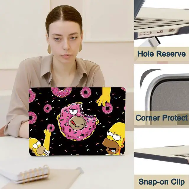 Alt view image 3 of 5 - Laptop Case Compatible with MacBook Pro 13 Inch Case 2015 2014 2013 2012 Release Model A1502 A1425 with Retina Display, Plastic Hard Shell Case Cover & Keyboard Cover Skin - Donut