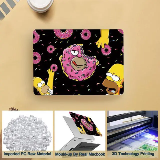Alt view image 4 of 5 - Laptop Case Compatible with MacBook Pro 13 Inch Case 2015 2014 2013 2012 Release Model A1502 A1425 with Retina Display, Plastic Hard Shell Case Cover & Keyboard Cover Skin - Donut