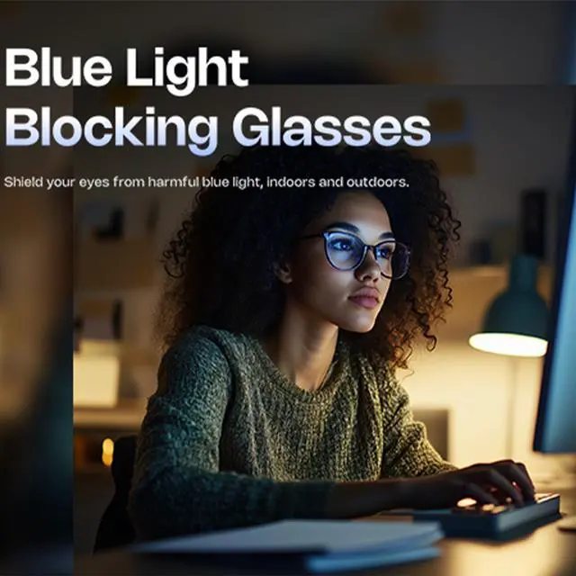 Alt view image 5 of 5 - Zeelool Blue Light Glasses for Women Retro Starry Stripe Rectangle Eyeglasses Fashion Computer Eyewear Glasses Anti Eyestrain Gleam JGA690824-01B