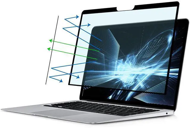 Main image of MOSISO Blue Light Blocking Screen Protector Compatible with MacBook Air 13 inch 2022-2018/Pro 13 2023-2016 M2 M1, Bubble Free Anti Blue Light Blocking Anti Glare Laptop Screen Filter Film