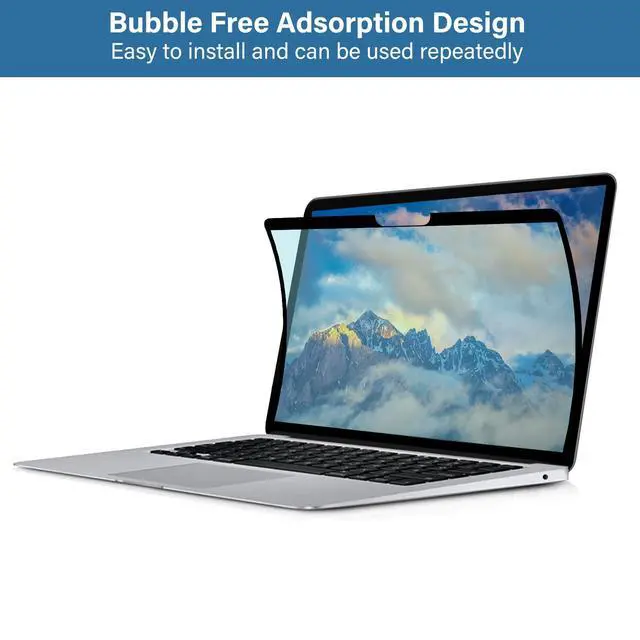 Alt view image 3 of 5 - MOSISO Blue Light Blocking Screen Protector Compatible with MacBook Air 13 inch 2022-2018/Pro 13 2023-2016 M2 M1, Bubble Free Anti Blue Light Blocking Anti Glare Laptop Screen Filter Film