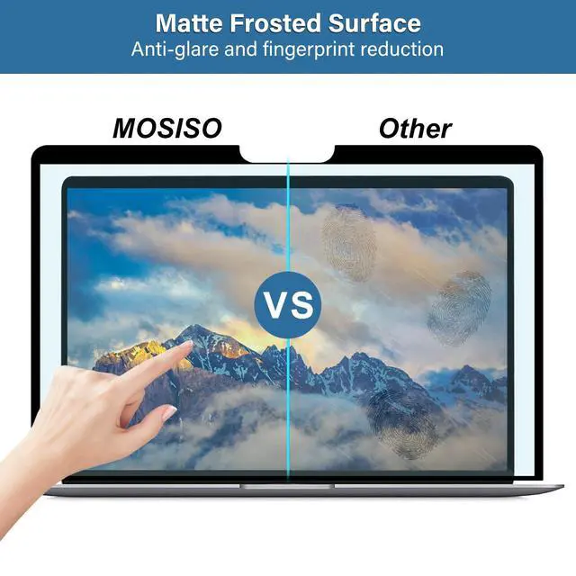 Alt view image 5 of 5 - MOSISO Blue Light Blocking Screen Protector Compatible with MacBook Air 13 inch 2022-2018/Pro 13 2023-2016 M2 M1, Bubble Free Anti Blue Light Blocking Anti Glare Laptop Screen Filter Film
