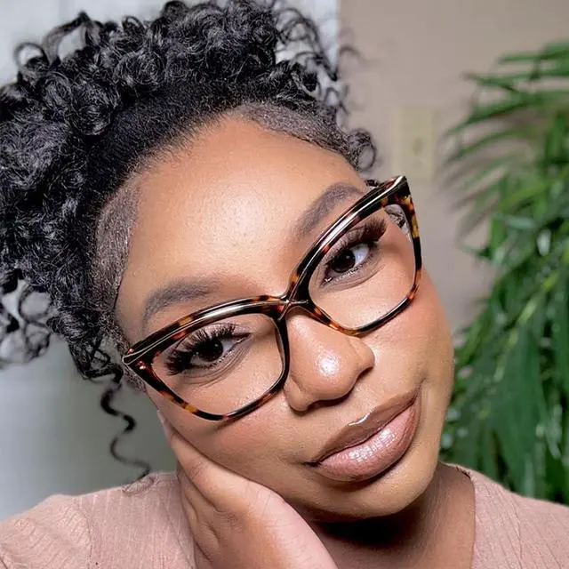Alt view image 3 of 5 - Zeelool Stylish Oversized Cat Eye Glasses for Women with Non-prescription Clear Lens Winston OX006465-03 Tortoise