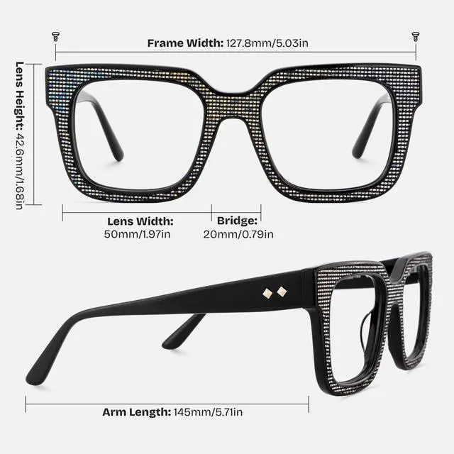 Alt view image 4 of 5 - Zeelool Blue Light Blocking Glasses, Square Acetate Glasses Frame for Women Eyeglasses JGA867013-02B