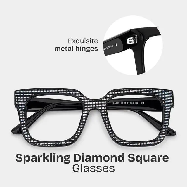 Alt view image 5 of 5 - Zeelool Blue Light Blocking Glasses, Square Acetate Glasses Frame for Women Eyeglasses JGA867013-02B