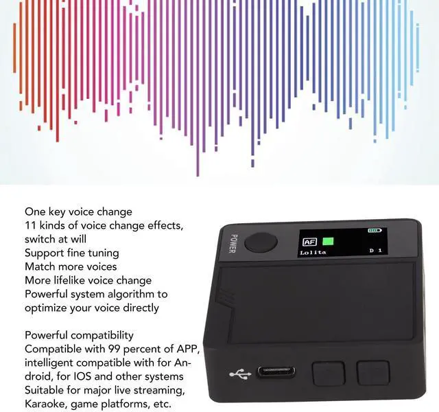 Alt view image 2 of 5 - LOCADENCE Live Sound Card Voice Changer, 11 Sound Effects Plug and Play Handheld Mini Voice Changer Device for Cell Phone Karaoke, Electric Music, Voice Chat, Game Hacking, Cell Phone Live