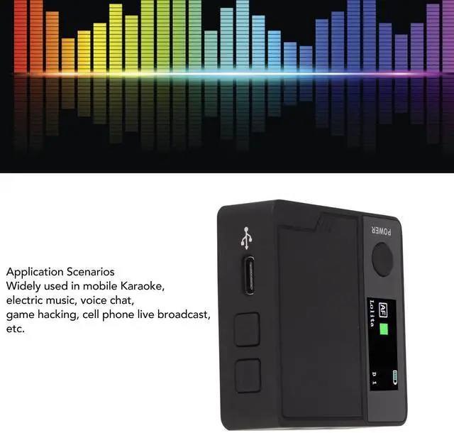 Alt view image 4 of 5 - LOCADENCE Live Sound Card Voice Changer, 11 Sound Effects Plug and Play Handheld Mini Voice Changer Device for Cell Phone Karaoke, Electric Music, Voice Chat, Game Hacking, Cell Phone Live