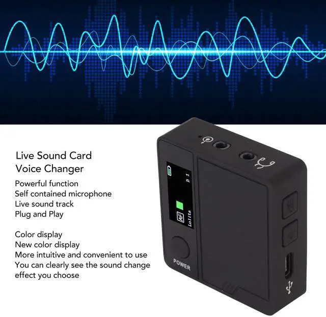 Alt view image 3 of 5 - LOCADENCE Live Sound Card Voice Changer, 11 Sound Effects Plug and Play Handheld Mini Voice Changer Device for Cell Phone Karaoke, Electric Music, Voice Chat, Game Hacking, Cell Phone Live
