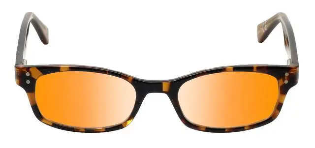 Alt view image 5 of 5 - Medspex Corinne McCormack Channing Color Therapy Reading Glasses +0.50 Tortoise Havana Brown Gold Amber/Deep Red Womens Fluorescent Light Sensitivity Chromotherapy Chakra Healing