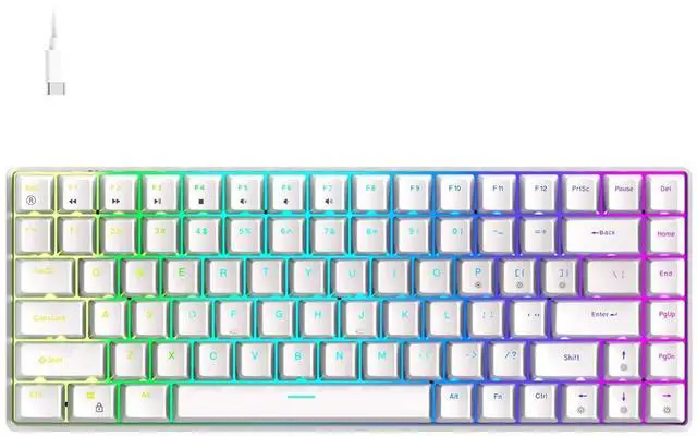 Main image of FOXXRAY HKM-S93 Wired Mechanical Gaming Keyboard, Compact 75% Small Size Keyboard for PC, 84 Keys Hot-Swappable Blue Switch, RGB Backlit with Customizable Keys, Double Shot Keycaps (White)