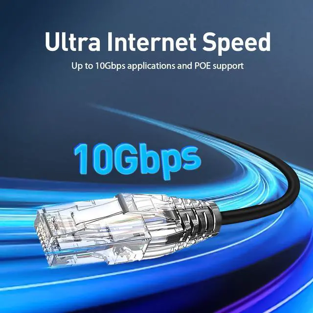 Alt view image 5 of 5 - ZOERAX Cat6a Patch Cables 2ft (24 Pack), Slim Cat6 Ethernet Patch Cable 10Gbps 550MHz, RJ45, Gold-Plated Connectors, Internet for PC, TV, Tablet, Router, Printer, Servers, IT Data Center