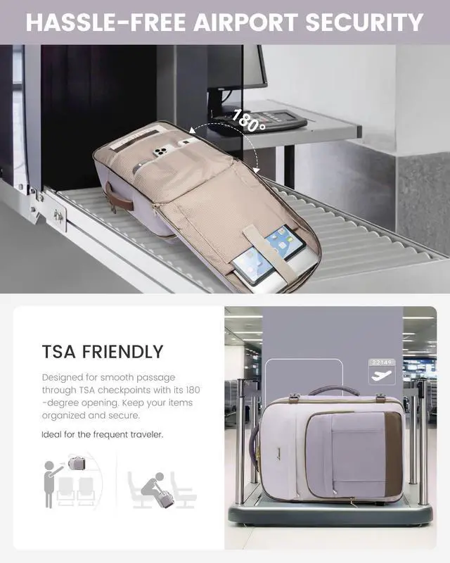 Alt view image 3 of 5 - LOVEVOOK 40L Travel Backpack for Women & Men - 17.3 Inch Carry On Backpack & Personal Item Backpack for Airlines, Spacious and Durable Design, with 3 Packing Cubes