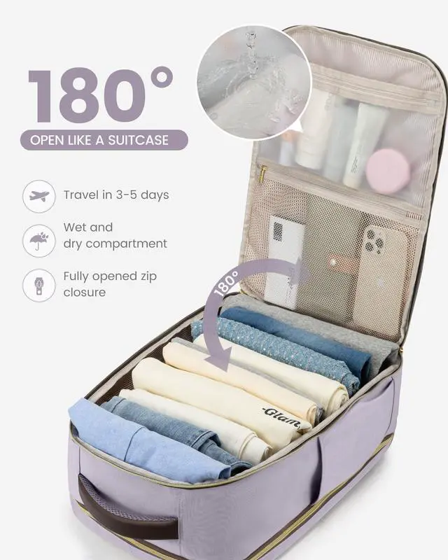 Alt view image 5 of 5 - LOVEVOOK 40L Travel Backpack for Women & Men - 17.3 Inch Carry On Backpack & Personal Item Backpack for Airlines, Spacious and Durable Design, with 3 Packing Cubes