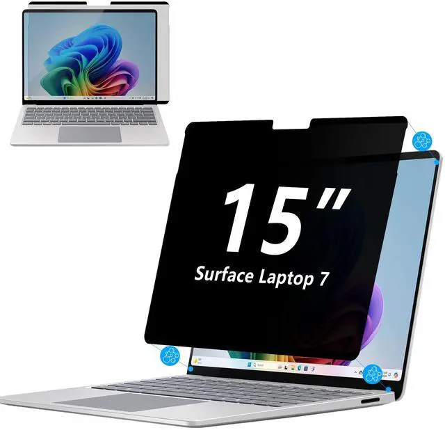 Main image of Adeway Privacy Screen Protector for Surface Laptop 7 15 Inch, Magnetic Nano, Anti-Spy, Removable, Blue Light & UV Blocking, Anti-Glare