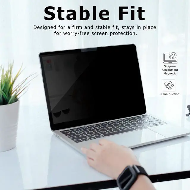 Alt view image 3 of 5 - Adeway Privacy Screen Protector for Surface Laptop 7 15 Inch, Magnetic Nano, Anti-Spy, Removable, Blue Light & UV Blocking, Anti-Glare