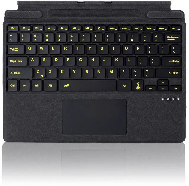 Main image of Type Cover for Microsoft Surface Pro 11 Pro 10 Pro 9 Pro 8 Pro X, 13 inch, Ultra-Slim Bluetooth Keyboard with Multi-Touchpad Mouse Rechargeable, 7-Color LED Backlit (Black with Backlit)