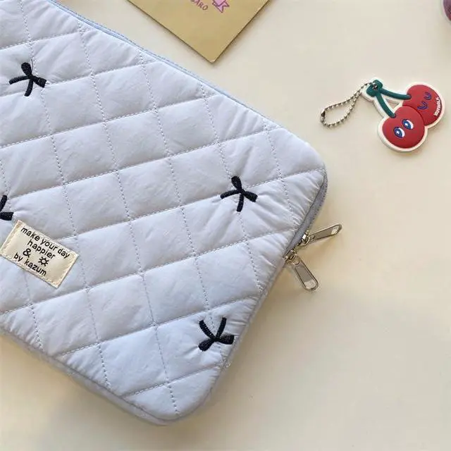 Alt view image 3 of 5 - Attria Cute Bow Graphic Carrying Laptop Bag Y2K Preppy Laptop Sleeve Case Bag Kawaii Pad Computer Protect Case Pouch (13-14 inch,Blue)