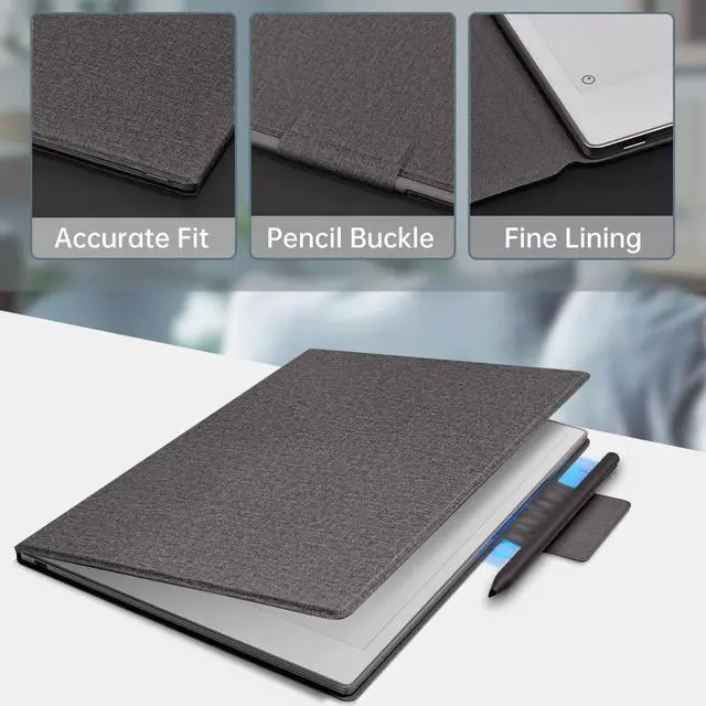 Alt view image 3 of 5 - Case for Remarkable Paper Pro Move 7.3",Auto-Wake/Sleep Cover with Built-in Pen Holder and Nibs Holder,Flip Case for Remarkable Paper Pro MoveBlack