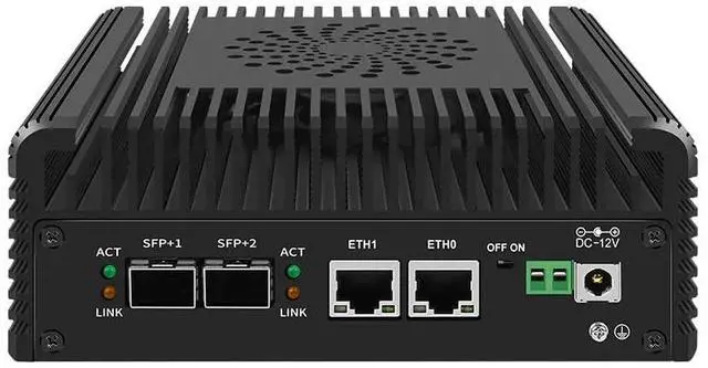 Main image of HKUXZR Firewall Appliance Mini PC, New 12th gen Intel N150 Soft Router 2X10G SFP+ Intel 82599ES Optical Port chip+ 2XI226-V 2.5G Nvme 2XHD DDR5 NAS Server VPN Router PC AES-NI HDMI DP (NO RAM NO SSD)