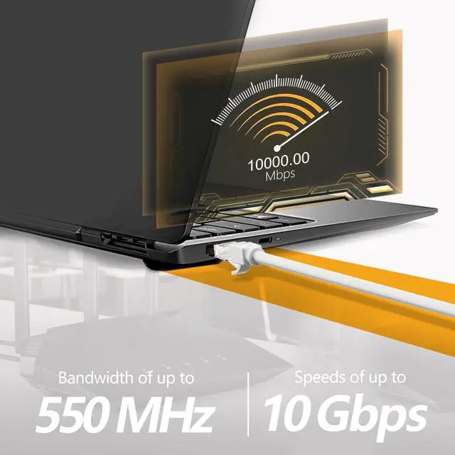 Alt view image 3 of 5 - Brozzag 150 Ft Ethernet Cable for Cat5E/Cat6, 10Gbps 24AWG Cat6 Network Cable, Direct Burial Cable, UTP, LLDPE, RJ45 Patch LAN Cord, Waterproof, Indoor&Outdoor, Cat 5E Internet Cable in White for PC