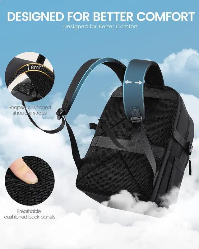 Alt view image 4 of 5 - LOVEVOOK Laptop Backpack for Women Men, 15.6 Inch Work Business Computer Backpack, College School Bookbag for Student Teen Girl Boy, Travel Personal Item Bag, Casual Daypack Purse for Back to School