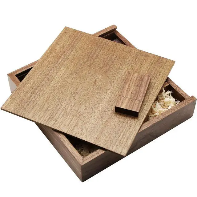 Alt view image 5 of 5 - Wooden USB Flash Drive 16GB USB3.0 TATMOHIK Wedding USB Drive with Box for Storing Photos Wood USB Thumb Drives Memory Stick Pen Stick Gift for Birthday/Wedding/Christmas Day(Box:6.73x6.73x1.38 inch)